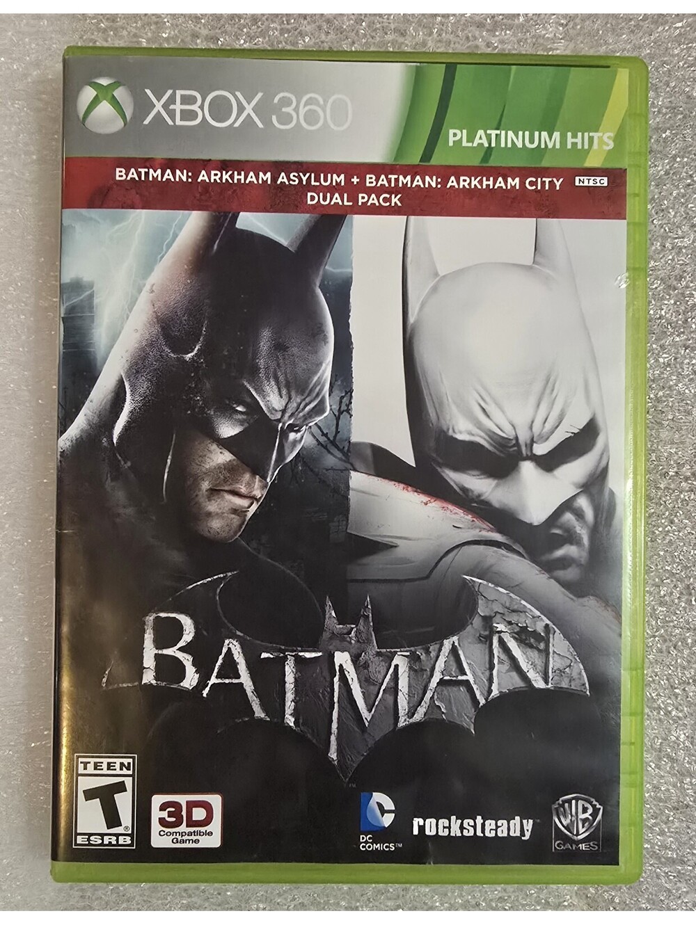 Batman Arkham Asylum + Batman Arkham City DUAL Pack Xbox 360  3 Discs No Manual!